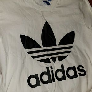 Adidas white logo tee